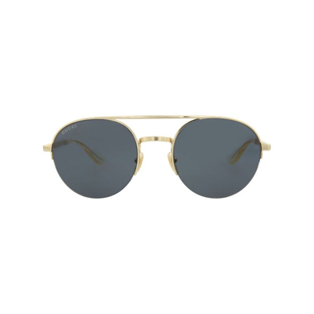 Gucci Round-Frame Metal Sunglasses Gold Mens